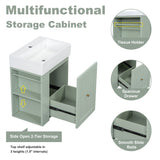 Modern Bathroom Vanity With Sink, Storage Cabinet, Drawer & Side Shelf