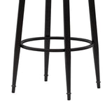 Baxter - Steel Frame Fabric Upholstered Swivel Bar Height Barstool
