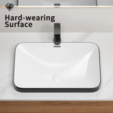Undermount Bathroom Sink, Vessel Basin For Vanity Countertop - Black White