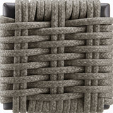 Ciela - Outdoor 3 Seat Sofa With Rattan Trim Aluminum Frame And Clouded Taupe Cushions - Dark Bronze / Gray