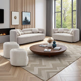 4 Piece Living Room Set With 3 Seater Sofa, Loveseat, And 2 Accent Chairs For Apartment - Light Beige - 4 Piece Living Room Sets available at Alpine Outlets in Denver