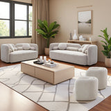4 Piece Living Room Set With 3 Seater Sofa, Loveseat, And 2 Accent Chairs For Apartment - Light Beige - 4 Piece Living Room Sets available at Alpine Outlets in Denver