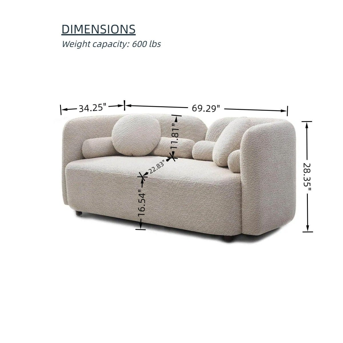 4 Piece Living Room Set With 3 Seater Sofa, Loveseat, And 2 Accent Chairs For Apartment - Light Beige - 4 Piece Living Room Sets available at Alpine Outlets in Denver