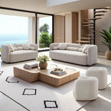 4 Piece Living Room Set With 3 Seater Sofa, Loveseat, And 2 Accent Chairs For Apartment - Light Beige - 4 Piece Living Room Sets available at Alpine Outlets in Denver