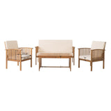 4 - Piece Modern Acacia Wood Patio Set (ID N678901) - Outdoor Furniture Sets available at Alpine Outlets in Denver