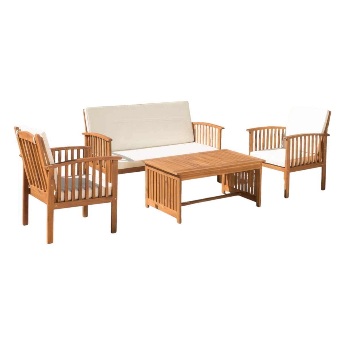 4 - Piece Modern Acacia Wood Patio Set (ID N678901) - Outdoor Furniture Sets available at Alpine Outlets in Denver