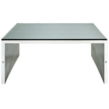 40 Inch Square Tubular Stainless Steel Coffee Table in Silver - Coffee Tables available at Alpine Outlets in Denver