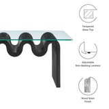 40 Inch Wave - Shaped Glass Top Coffee Table - Coffee Tables available at Alpine Outlets in Denver