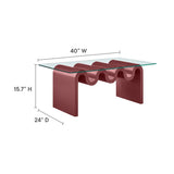 40 Inch Wave - Shaped Glass Top Coffee Table - Coffee Tables available at Alpine Outlets in Denver