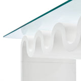 40 Inch Wave - Shaped Glass Top Coffee Table - Coffee Tables available at Alpine Outlets in Denver
