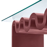 40 Inch Wave - Shaped Glass Top Coffee Table - Coffee Tables available at Alpine Outlets in Denver