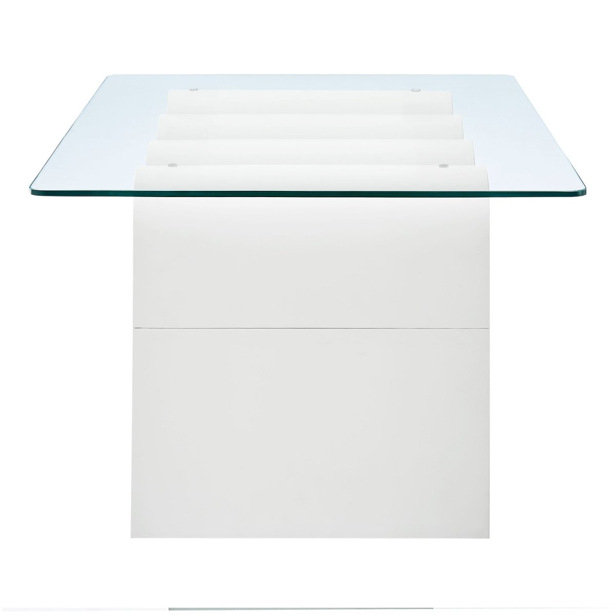 40 Inch Wave - Shaped Glass Top Coffee Table - Coffee Tables available at Alpine Outlets in Denver