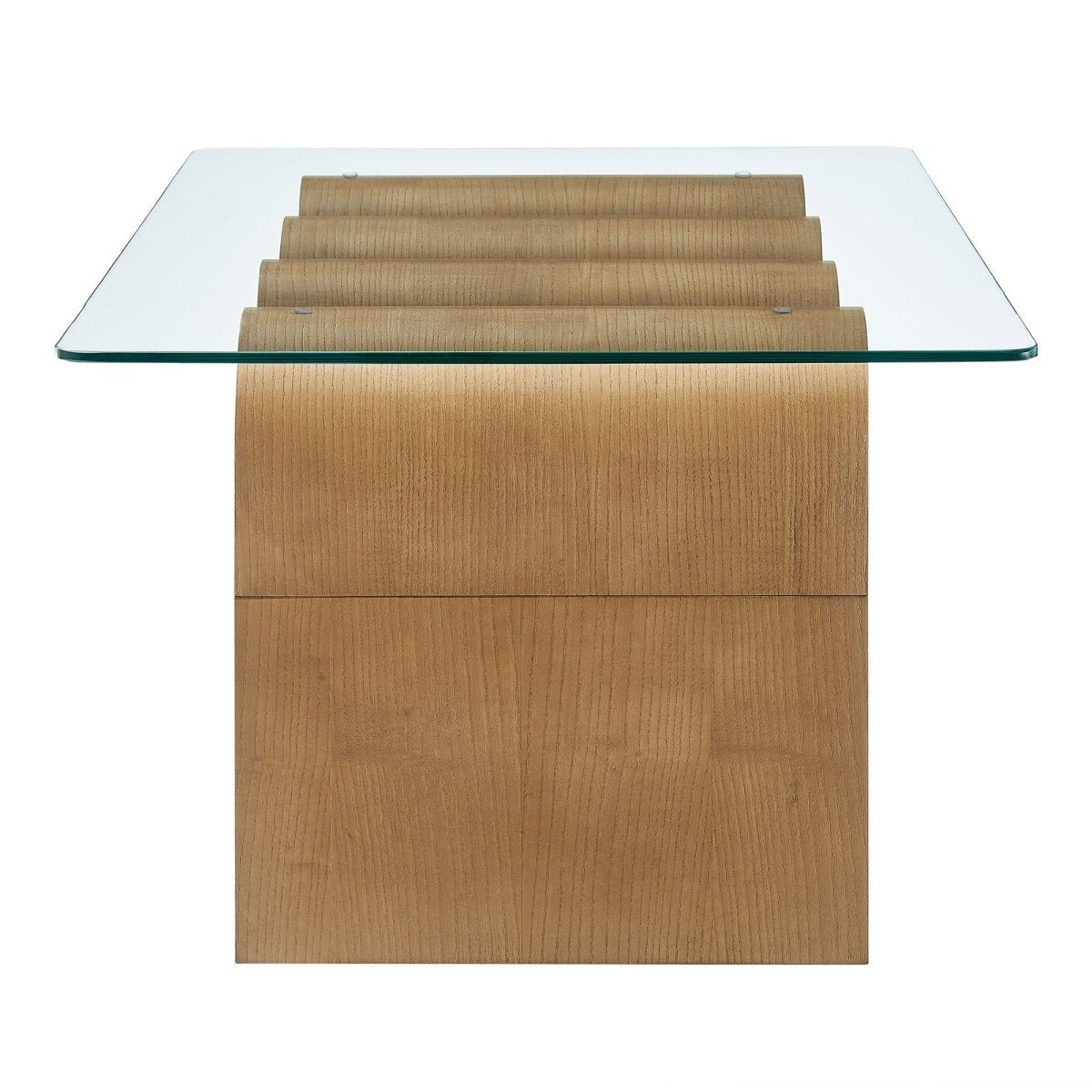 40 Inch Wave - Shaped Glass Top Coffee Table - Coffee Tables available at Alpine Outlets in Denver
