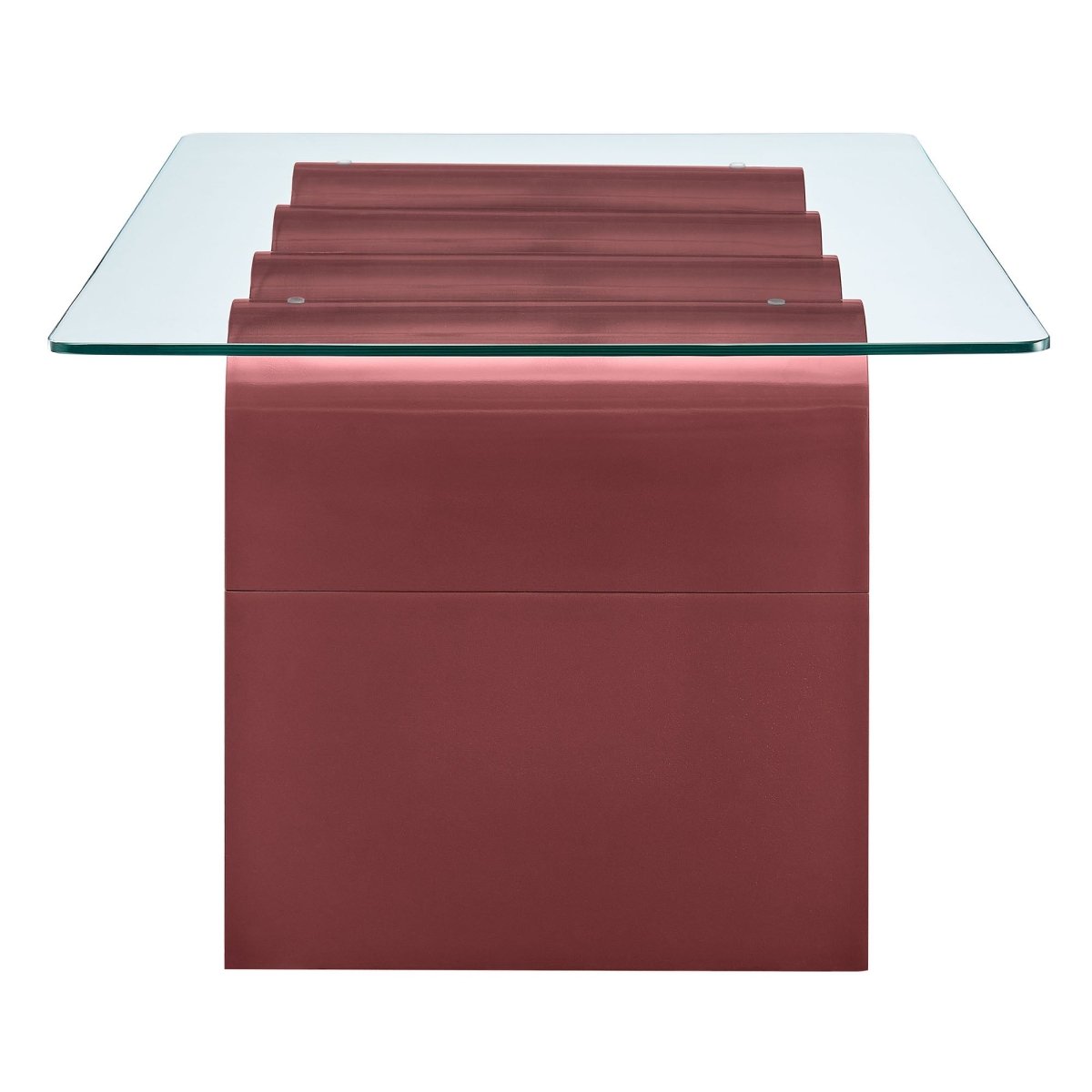 40 Inch Wave - Shaped Glass Top Coffee Table - Coffee Tables available at Alpine Outlets in Denver