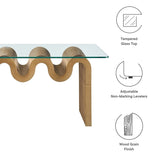40 Inch Wave - Shaped Glass Top Coffee Table - Coffee Tables available at Alpine Outlets in Denver