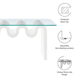 40 Inch Wave - Shaped Glass Top Coffee Table - Coffee Tables available at Alpine Outlets in Denver
