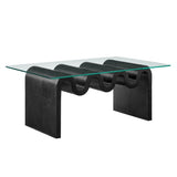 40 Inch Wave - Shaped Glass Top Coffee Table - Coffee Tables available at Alpine Outlets in Denver