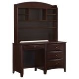 Phoenix Desk Hutch with Shelves Cappuccino