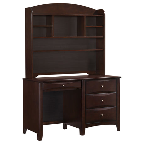 Phoenix Desk Hutch with Shelves Cappuccino