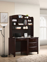 Phoenix Desk Hutch with Shelves Cappuccino