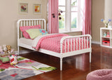 Jones Wood Twin Open Frame Bed, White