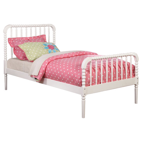 Jones Wood Twin Open Frame Bed, White