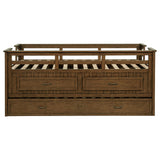 Carlsbad Wood Twin Captain's Bed with Trundle, Medium Brown