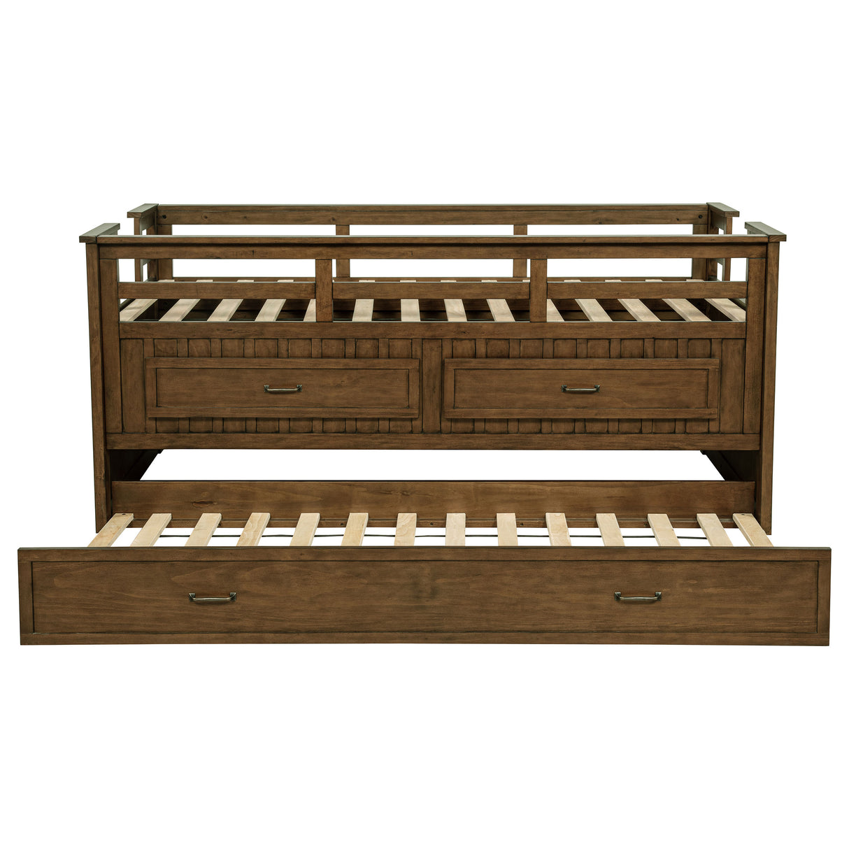 Carlsbad Wood Twin Captain's Bed with Trundle, Medium Brown