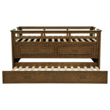 Carlsbad Wood Twin Captain's Bed with Trundle, Medium Brown