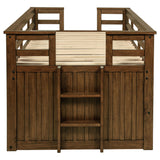 Carlsbad Wood Twin Captain's Bed with Trundle, Medium Brown