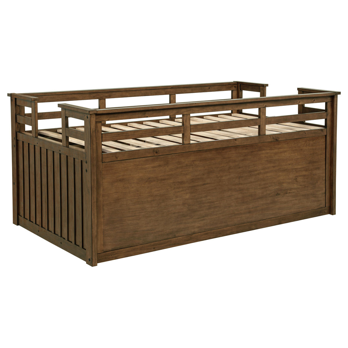 Carlsbad Wood Twin Captain's Bed with Trundle, Medium Brown