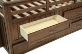 Carlsbad Wood Twin Captain's Bed with Trundle, Medium Brown