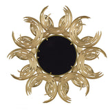 Sunburst Metal Decorative Mirror With, Boho Wall Decor Sun Mirror For Living Room Bathroom Enterway - Gold - Wall Mirrors - Alpine Outlets