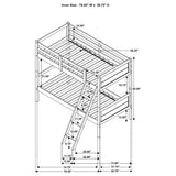Ryder Wood Twin Over Twin Bunk Bed in Weathered Taupe