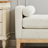 Upholstered End Of Bed Bench With Arms & 2 Bolsters For Bedroom