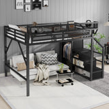 Loft Bed With Storage Shelves, Wardrobe