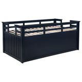 Carlsbad Wood Twin Captains Bed with Trundle, Navy Blue