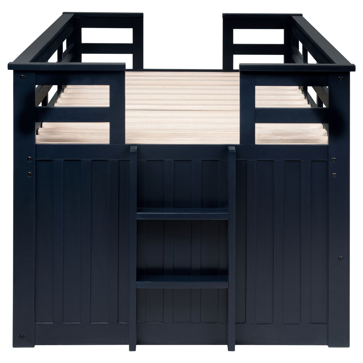 Carlsbad Wood Twin Captains Bed with Trundle, Navy Blue