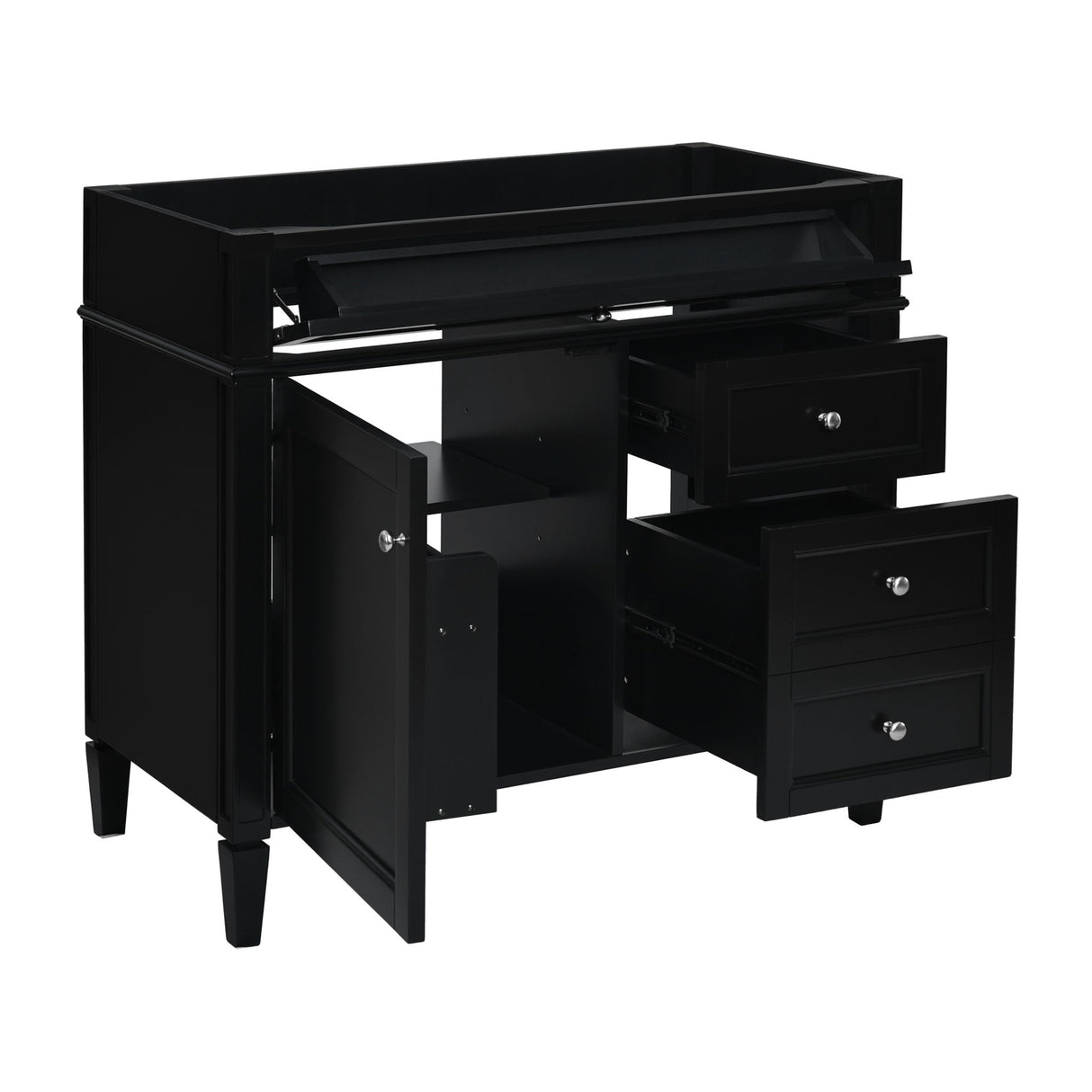 Bathroom Vanity With 2 Drawers And Tip-Out Drawer, Storage Cabinet