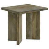 Neskowin - 2 Piece And End Table Set With Geometric Panels - Brown