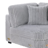 Corner Wedge Chair With Pillow, Living Room Furniture, Soft Upholstered Modular Seating - Gray / Mink