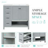 Bathroom Vanity With Sink Top, Bathroom Vanity Cabinet With 2 Doors And 2 Drawers, Open Shelf