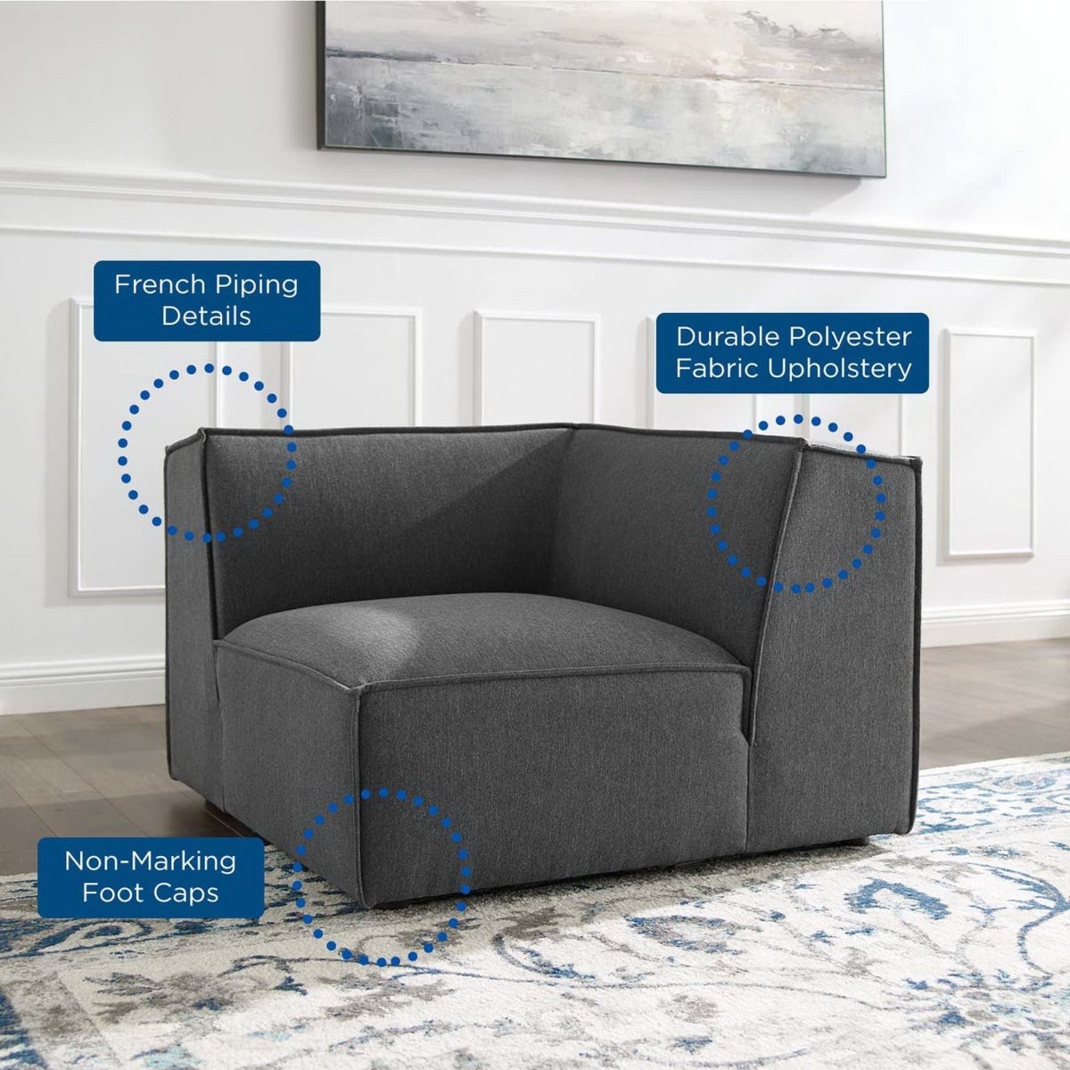 40.5 Inch Restore Upholstered Fabric Sectional Sofa Corner Chair - Living Room Furniture available at Alpine Outlets in Denver