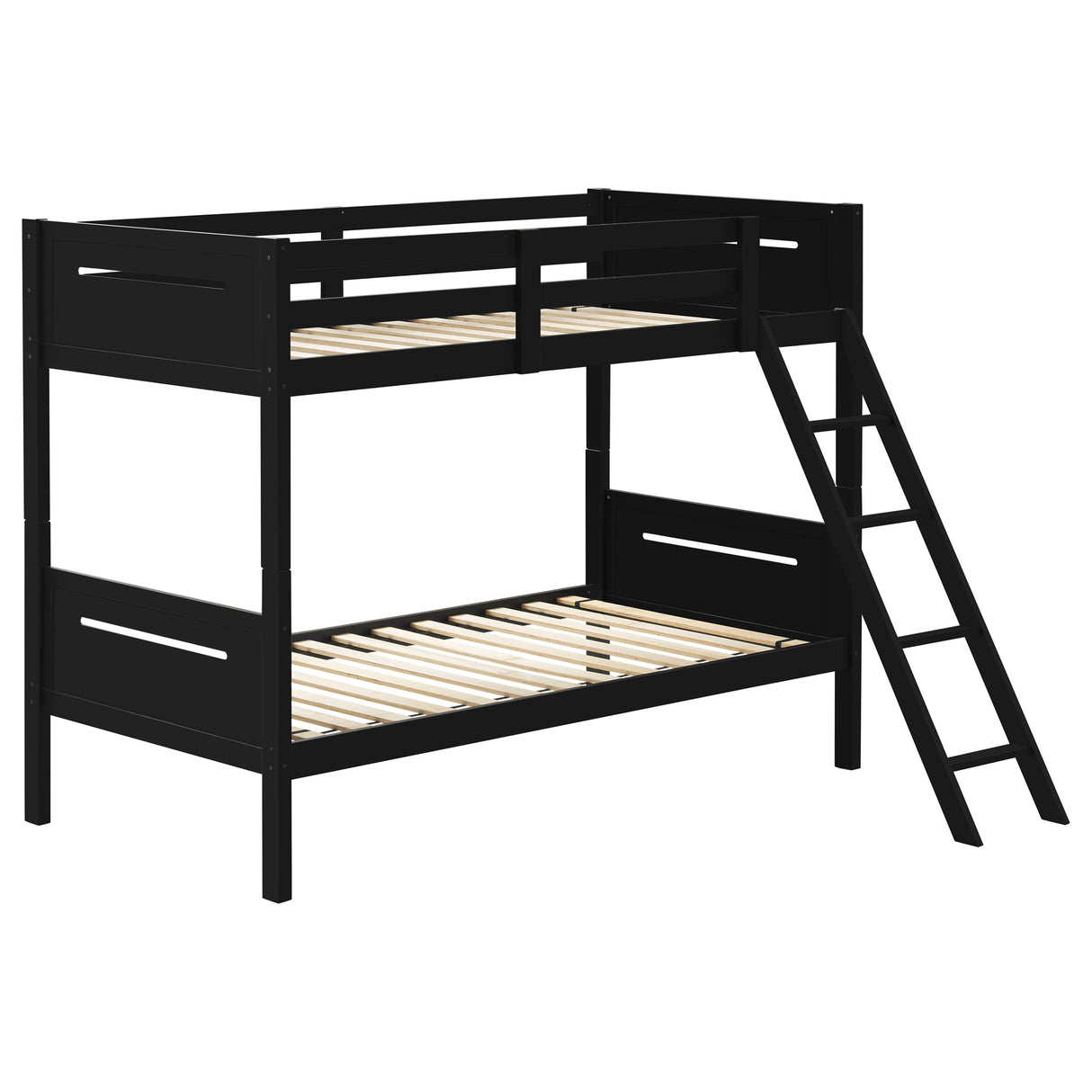 Littleton Wood Twin Over Twin Bunk Bed, Black