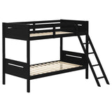 Littleton Wood Twin Over Twin Bunk Bed, Black