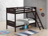 Littleton Wood Twin Over Twin Bunk Bed, Espresso
