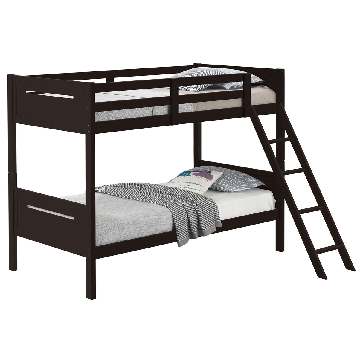 Littleton Wood Twin Over Twin Bunk Bed, Espresso