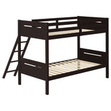 Littleton Wood Twin Over Twin Bunk Bed, Espresso