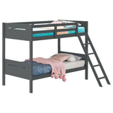 Littleton Wood Twin Over Twin Bunk Bed in Grey