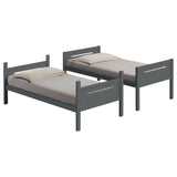 Littleton Wood Twin Over Twin Bunk Bed in Grey